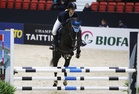 Sofia Sinisalmi vuokraponinsa Jessyn kanssa vuoden 2016 Helsinki International Horse Showssa. Kuva Aliisa Mäkinen.