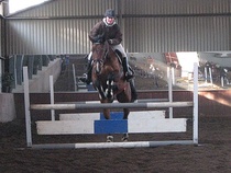 Heidi Junkkarinen ja Kehris estedemossa vuonna 2010, kuva Anna Vuorio.